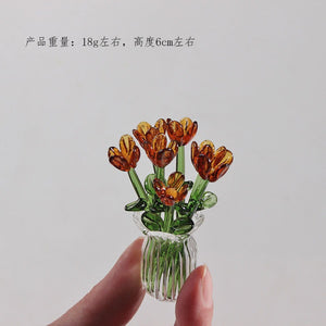 ガラスフラワー オブジェ